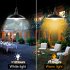 16LEDs Solar Pendant Light Outdoor Indoor Hanging Waterproof Decoration Lamp for Garden Yard Patio White light White shell