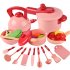 16Pcs Simulation Kitchen Cutlery Set Children Early Educational Toy pink