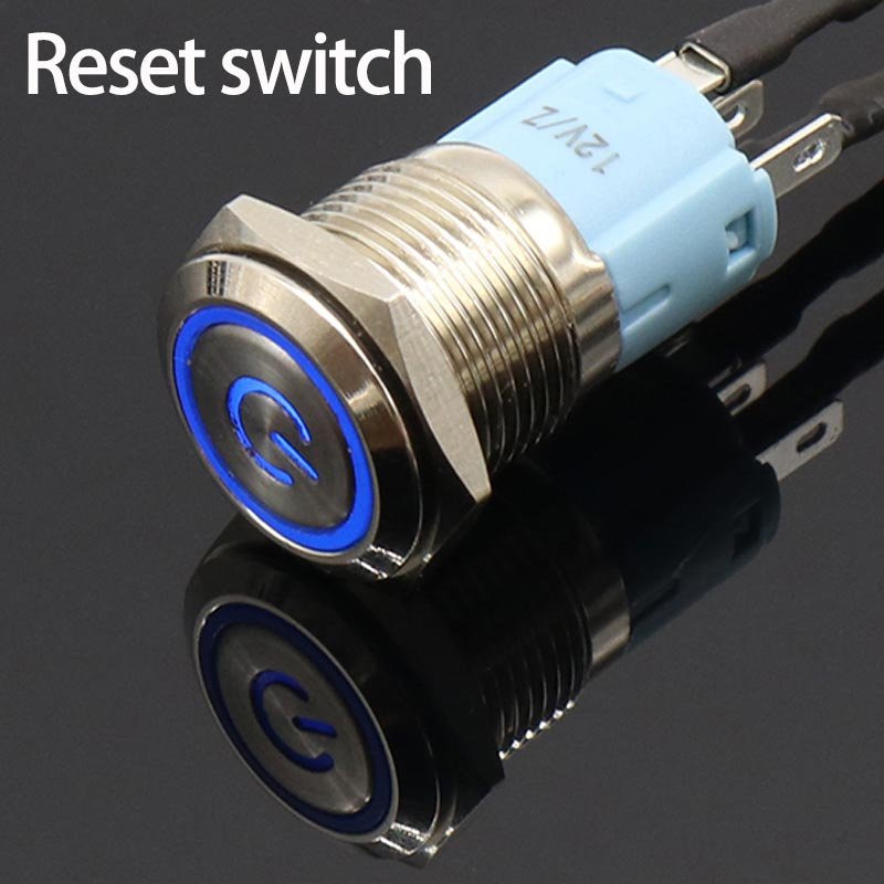 16mm 12V Metal Push Button Switch LED Power Locking Latching Self-reset Switch