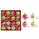 16pcs 6cm Christmas Balls Shatterproof Christmas Tree Ornaments for Home Party New Year Decorations Style 2