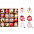 16pcs 6cm Christmas Balls Shatterproof Christmas Tree Ornaments for Home Party New Year Decorations Style 1