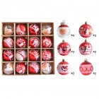 16pcs 6cm Christmas Balls Shatterproof Christmas Tree Ornaments for Home Party New Year Decorations Style 3