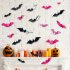 16pcs Halloween Bats Wall Stickers Reusable 3D PVC Scary Bats Window Decal For Home Indoor Window Glass Door Wall Decor luminous