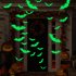 16pcs Halloween Bats Wall Stickers Reusable 3D PVC Scary Bats Window Decal For Home Indoor Window Glass Door Wall Decor luminous