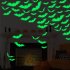 16pcs Halloween Bats Wall Stickers Reusable 3D PVC Scary Bats Window Decal For Home Indoor Window Glass Door Wall Decor luminous