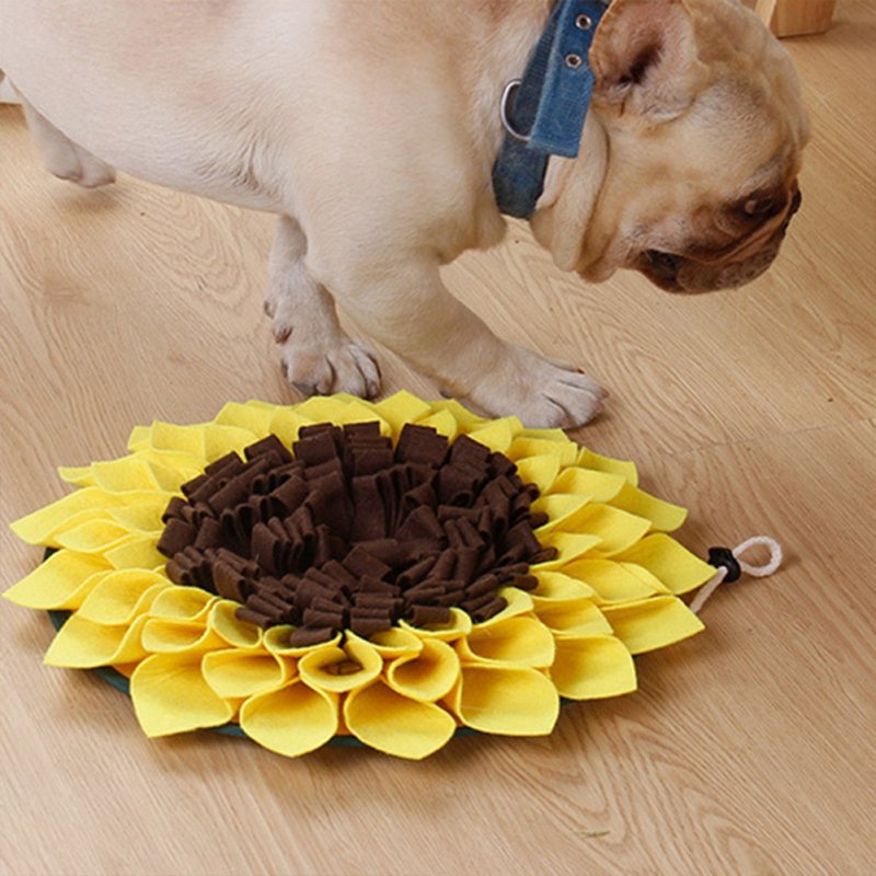 Snuffle  Mat Pet Dog Slow Feeding Training Foraging Pad Cat Interactive Game Puzzle Toys For Releasing Pressure sunflower_One size