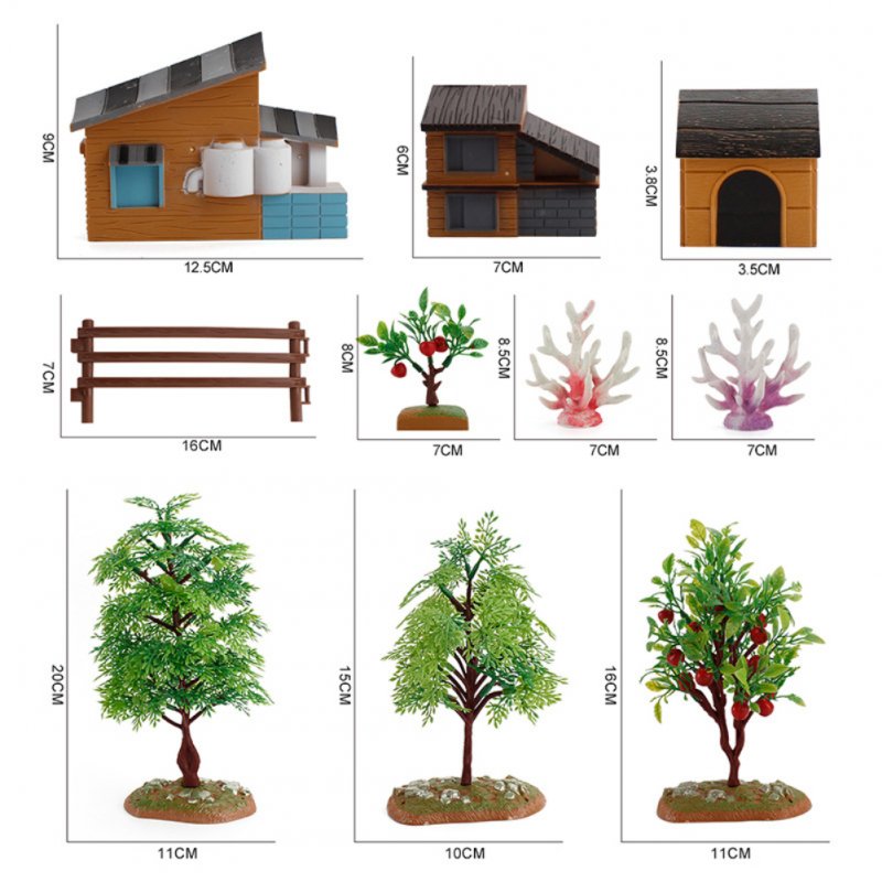 1set Of Desktop Scene Decorations Simulation Micro-landscape Farm Model Decoration 