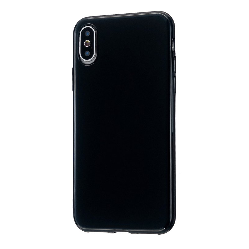 For iPhone X/XS/XS Max/XR  Cellphone Cover Slim Fit Bumper Protective Case Glossy TPU Mobile Phone Shell Bright black