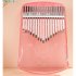 17 Keys Kalimba Thumb Piano Portable Transparent ABS Mbira Keyboard Finger Musical Instrument Pink Transparent