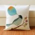 17 inch Bird Print Cushion Cover Cotton Linen Pillow Case Home Bedding Sofa Decoration 44   44cm  3
