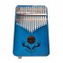 17 keys EQ kalimba Mahogany Thumb Piano Kalimba Finger Piano with Electric Pickup Tuner Hammer Beginner Music Learning blue