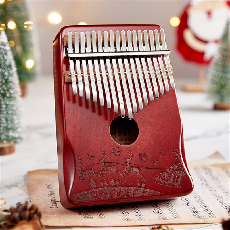 17-tone Kalimba Mahogany Core Christmas Thumb Piano with Tuning Hammer Zani bright