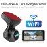 170 Degree Wifi Car  Driving  Recorder Hd 1080p Wide angle Super Night Vision Dvr G sensor Video Recorder Dash Cam Car Camera black