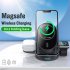 179 3 in 1 Magnetic Wireless Charger Compatible For Iphone12 13 Watch Earphone Wireless Charging Device black