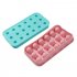 18 Grids Ice Cream Mold Silica Gel Ice Box Kitchen Bar Homemade Ice Hockey Ball Moulds 17mm waterdrop pink   dropper