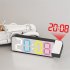 180 degree Rotation Projection Alarm Clock 12 24h Led Digital Clock Usb Rechargeable Ceiling Projector black face white lamp