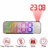 180 degree Rotation Projection Alarm Clock 12 24h Led Digital Clock Usb Rechargeable Ceiling Projector black face white lamp