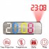 180 degree Rotation Projection Alarm Clock 12 24h Led Digital Clock Usb Rechargeable Ceiling Projector black face white lamp