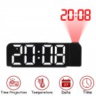 180-degree Rotation Projection Alarm Clock 12/24h Led Digital Clock Usb Rechargeable Ceiling Projector black face white lamp