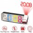 180 degree Rotation Projection Alarm Clock 12 24h Led Digital Clock Usb Rechargeable Ceiling Projector black face white lamp