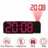 180 degree Rotation Projection Alarm Clock 12 24h Led Digital Clock Usb Rechargeable Ceiling Projector black face white lamp