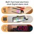 180 degree Rotation Projection Alarm Clock 12 24h Led Digital Clock Usb Rechargeable Ceiling Projector black face white lamp