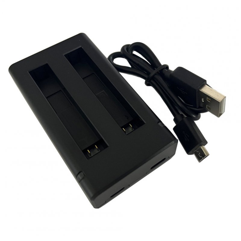 1800mah Usb Dual Charger Charging Adapter Compatible For Insta360 One X3 Action Camera Battery Accessories black