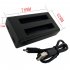 1800mah Usb Dual Charger Charging Adapter Compatible For Insta360 One X3 Action Camera Battery Accessories black