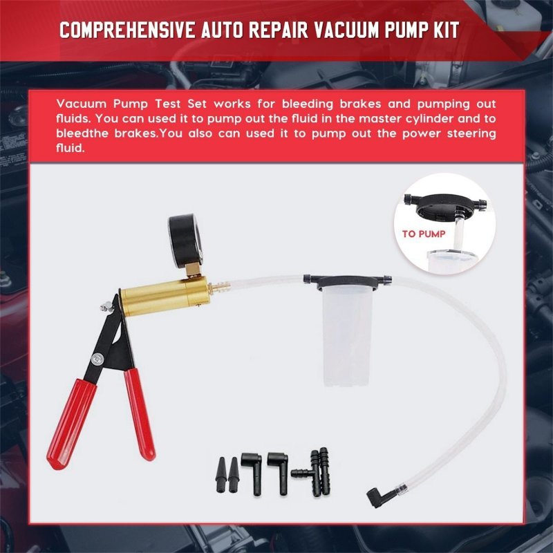 Brake Bleeder Kit Hand Vacuum Pump Automotive Tester Repair Tools Brake Clutch Fluid Extractor Cylinder Bleeder Kit With Storage Case 