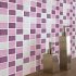18Pcs Anti oil Pink Mosaic Self Adhesive Tile Wall Sticker for Kitchen Bathroom Decor FX2717
