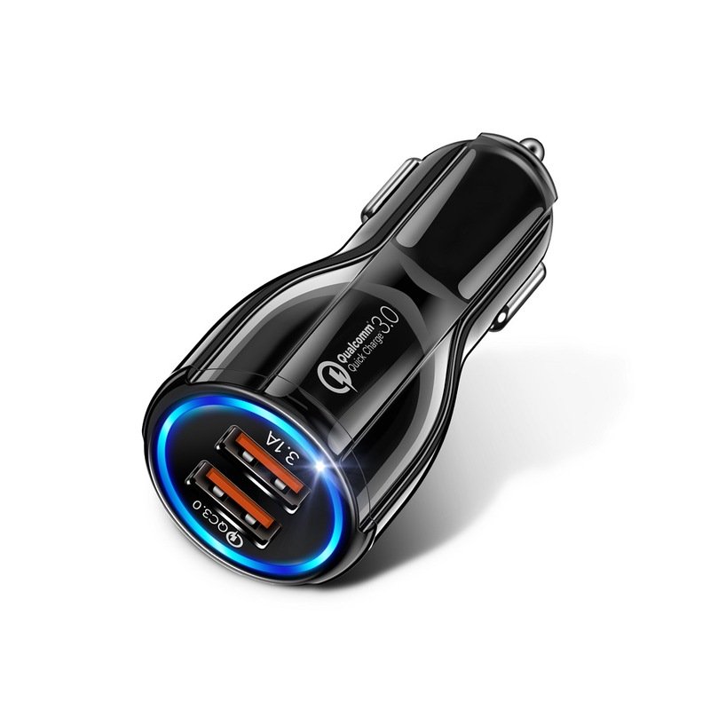 18W 3.1A Car Charger Fast Charger 3.0 Universal Dual USB Adapter for Samsung Xiaomi 8 Mobile Phone black_Car charger +type-c data cable
