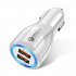 18W 3 1A Car Charger Fast Charger 3 0 Universal Dual USB Adapter for Samsung Xiaomi 8 Mobile Phone white Car charger