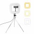 18cm Dimmable LED Square Light with Tripod Phone Fill Light Portable Clip on for Selfie Live Broadcast Girl Makes up black