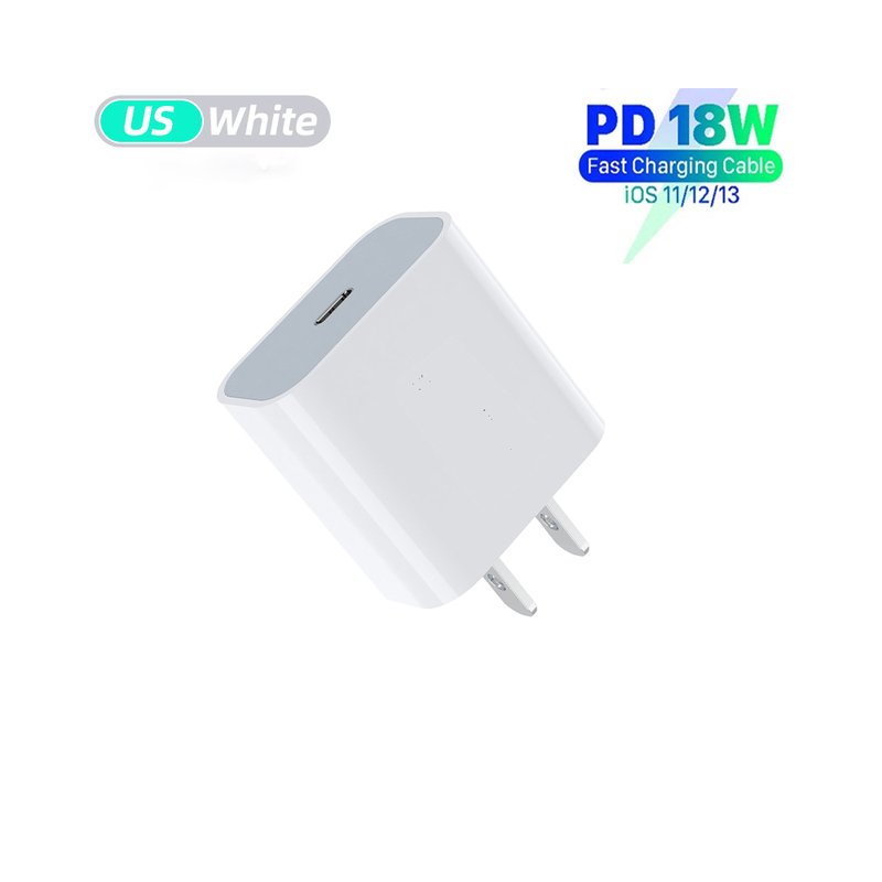 18w Pd Qc4.0 Fast Charger Charging Head + 1m Data Cable Quick Charge Adapter white