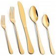 US US CIBEAT 20 Piece S592 Stainless Steel Kitchen Flatware Set - Gold