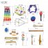 19pcs set Percussion Instrument Kit Toys Multiple Colors for Kids Children multiple colour