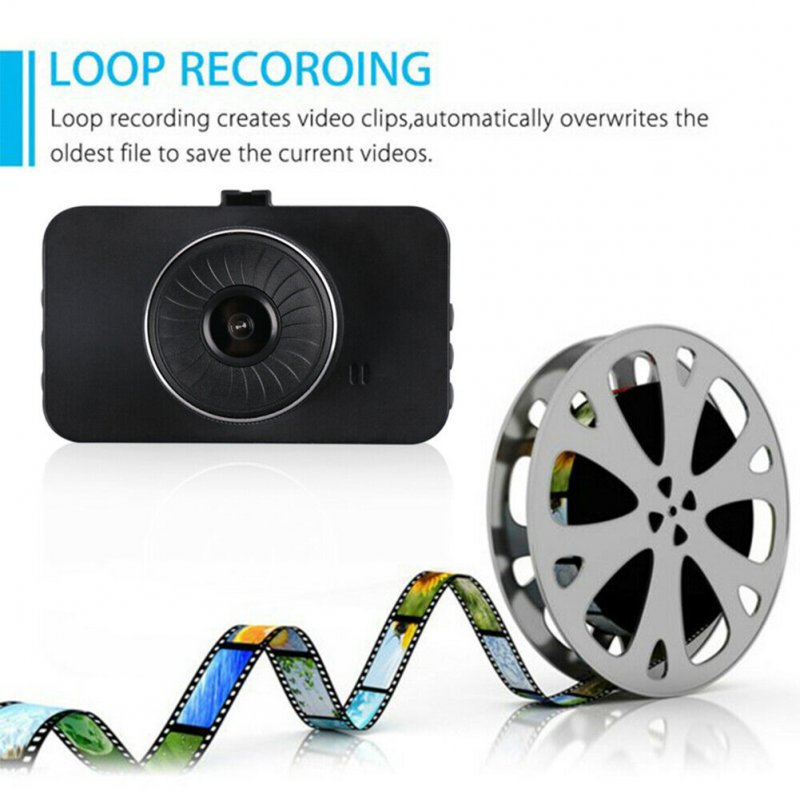 3-inch Ips Car Driving Recorder with HD Display Dual Lens Dash Cam 1080P Night Vision Dvr Auto Camcorder 