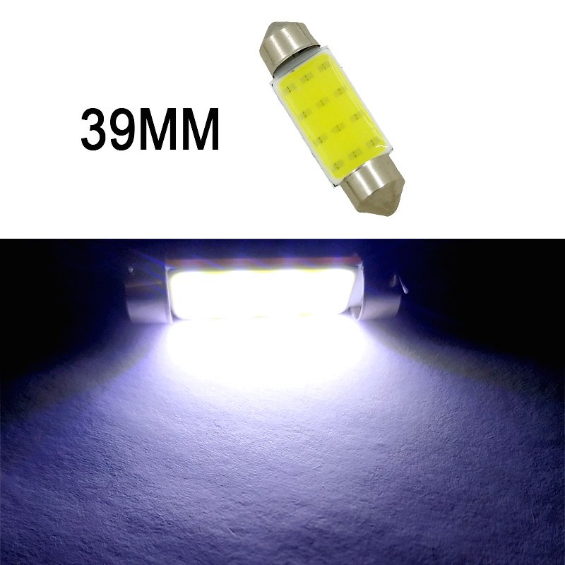 Car  Led  Reading  Light Double-pointed Cob Roof Light License Plate Light Carriage Light 31mm/36mm/39mm/41mm White light_31mm