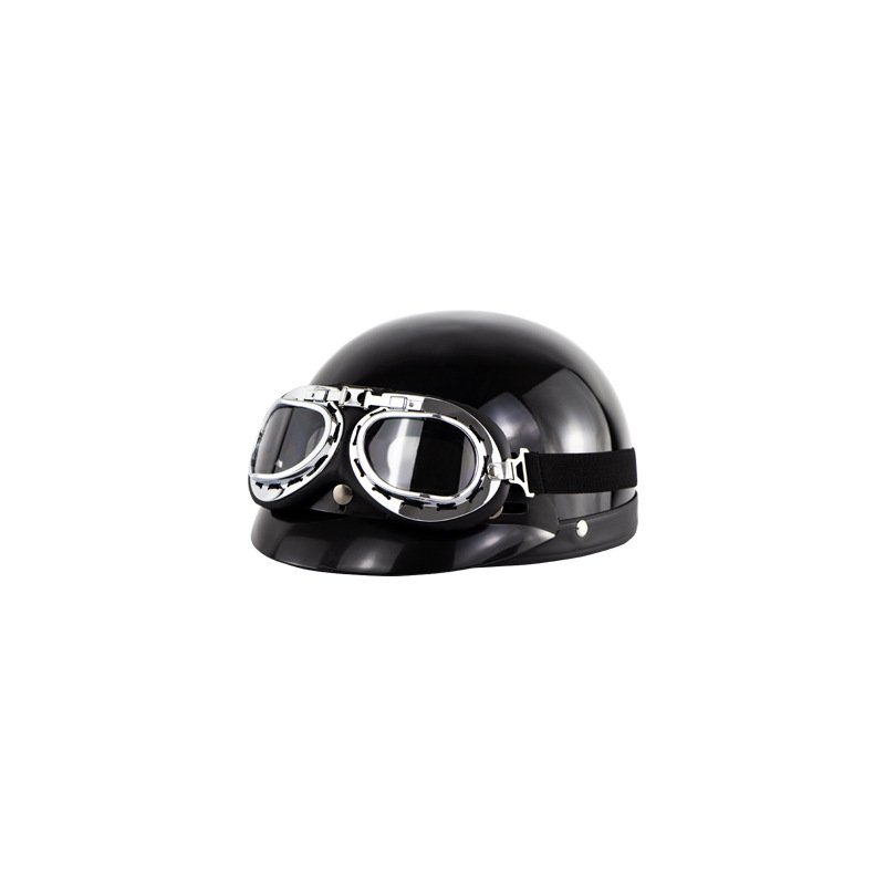 Retro Style Sunscreen  Helmet Half Helmet With Goggles For Motorcycle Electric Bike 