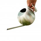 1L Stainless Steel Long-Mouth Watering Can Spherical Household Watering Gardening Tool  As shown