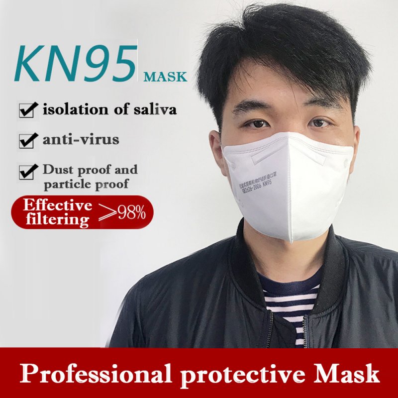 1PC/3PCs/5PCs/10PCs Disposable Mask KN95 Folding Safety Respirator To Prevent Haze Dust white_3PCS