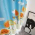 1PC Butterflies Sunflower Printing Shedding Window Curtain for Bedroom Balcony Punching Style blue 1 meter wide x 2 meters high