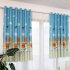 1PC Butterflies Sunflower Printing Shedding Window Curtain for Bedroom Balcony Punching Style blue 1 meter wide x 2 meters high
