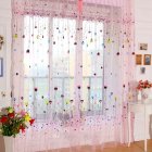 1PC Flying Balloon Tulle Curtain Window Screening Gauze Drape Balcony Voile for Home Hotel Decoration Unwashable (Rod Pocket Version) Pink_100X200CM