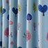 1PC Loving Heart Tree Printing Window Curtain for Shading Punching Style blue W 100cm  H 200cm