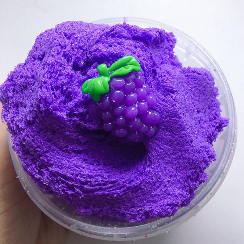 1PC/Set Children 60 ml Colorful Fruit Silk Mud Crystal Mud Puzzle Toy Grape purple