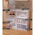 1PC Transparent Drawer Storage Display Cabinets Multi Purpose Dust Proof Shoes Box Small white