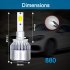 1PC Universal High Power Auto Bulbs C6 Car LED Headlights   6000K   White Light 6000K white 880 881 H27