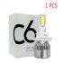 1PC Universal High Power Auto Bulbs C6 Car LED Headlights   6000K   White Light 6000K white H11 H8 H9