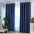 1PCS Cotton   Linen Blackout Curtain Solid Colour Drape for Home Hotel Decoration Navy blue  dark blue  100   210cm